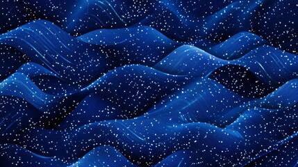 Obraz premium Geometric Blue Wave Pattern with Sparkling Dots in Digital Innovation 