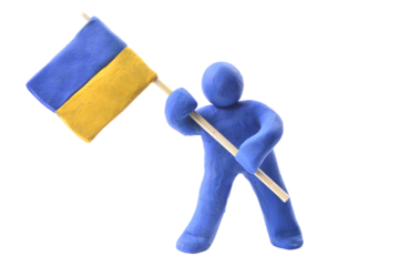  Flag of ukraine on white background
