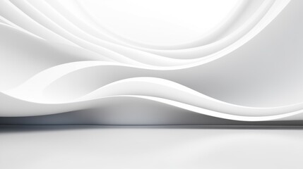 Obraz premium White Smooth Curved Wave Background