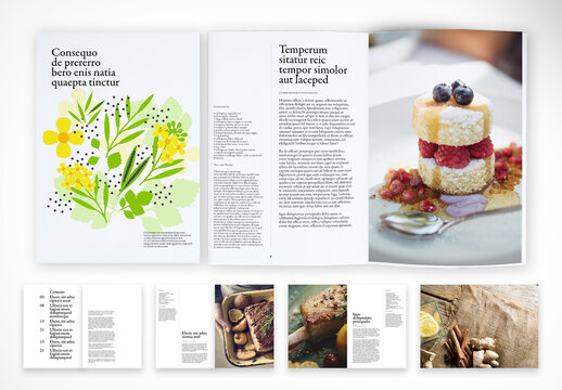 Modern Food & Recipe Book Layout