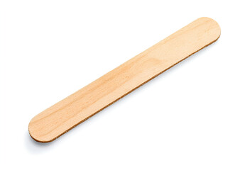 Single Wooden Craft Stick Isolated on White