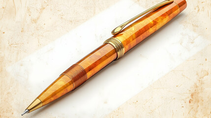 Amber Pen on Aged Paper