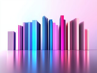 Abstract digital city with neon data flow, representing smart cities, IoT connectivity, and the future of urban technology