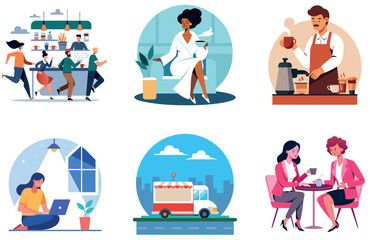 Rustic Wood Table. Bundle. Coffee.  Elegant Design Collection Stickers