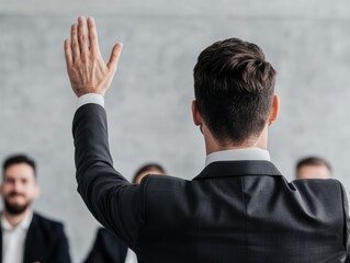 Business leader applauding employees for excellent teamwork, fostering motivation and appreciation in the workplace