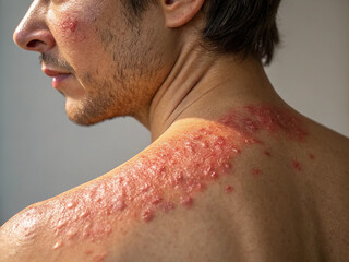 Naklejka premium Shingles Rash on Shoulder Symptoms, Causes, and Treatment