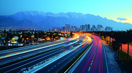 Obraz premium City Expressway at Dusk