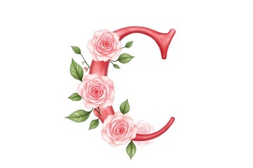 watercolor floral letter c vector  price 1 credit usd 1