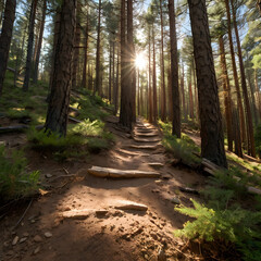 Fototapeta premium Serene Mountain Biking Trail 