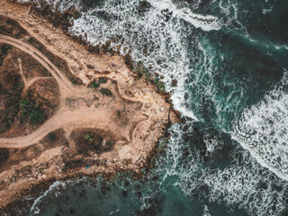 Obraz premium Aerial Drone View Black Sea Coast in Bulgaria