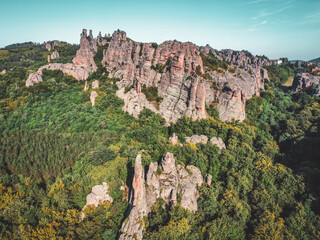 Aerial Drone View Belogradchik Mountains, Bulgaria – Stunning Red Rock Formations