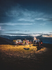 Fototapeta premium Travel with friends on Transalpina Road, Romania