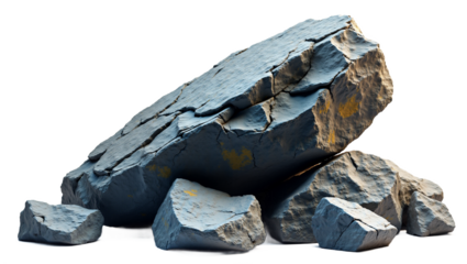 Jagged mountain rocks isolated on transparent background. Use for 3D renders, game assets, web design, and texture overlays.