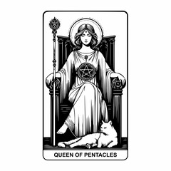 Fototapeta premium Feminine Energy in Queen of Pentacles Tarot Card