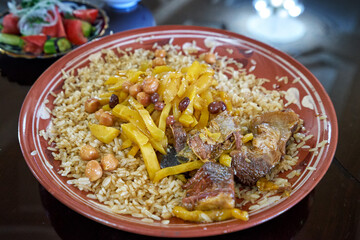 A plate with traditional samarkand plov