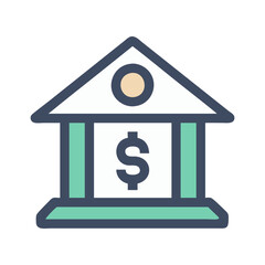 Bank Icon: Financial Institution Graphic Design