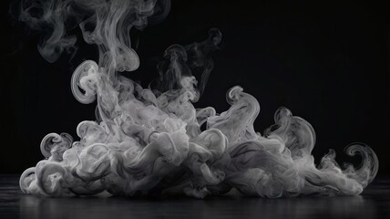 Vintage Product Showcase with White Smoke Swirls on Black