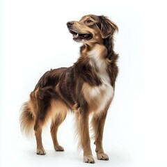 A friendly, attentive dog showcases its playful spirit, ideal for pet-related projects and publications.
