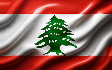 Lebanon National Flag Illustration in close up, Part 5