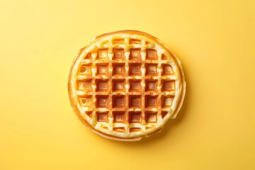Crispy waffle illustration with warm golden hues, ideal for culinary advertising, bakery labels, and breakfast-themed content, in a traditional hand-drawn style