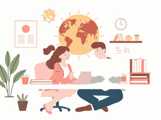 Vector Illustration of Work-life Harmony