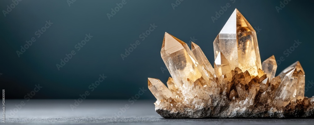 Poster weathering process concept. stunning close-up of a cluster of beautiful natural crystals sparkling i