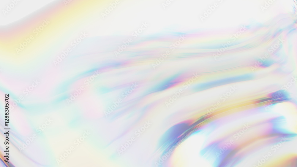Fototapete Abstract design showcases flowing patterns with iridescent colors that shift and change, creating a mesmerizing visual effect. Soft light reflections enhance the vibrant atmosphere