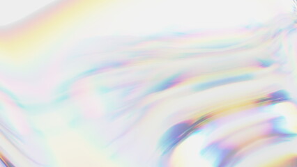 Abstract design showcases flowing patterns with iridescent colors that shift and change, creating a...
