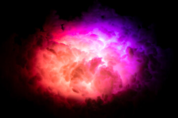 colorful fog in the dark