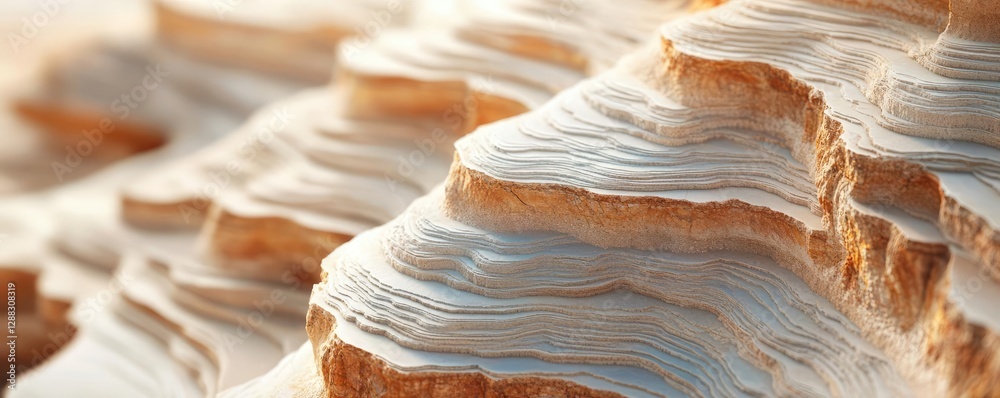 Poster weathering process concept. stunning natural landscape showcasing unique layered rock formations and