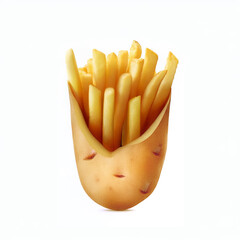 A Creative Image of Potato Fruit with French Fries Filling