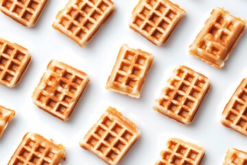Hand-drawn waffle illustration with rich textures, ideal for restaurant menus, food packaging, and recipe books, presented in a vintage culinary sketch style