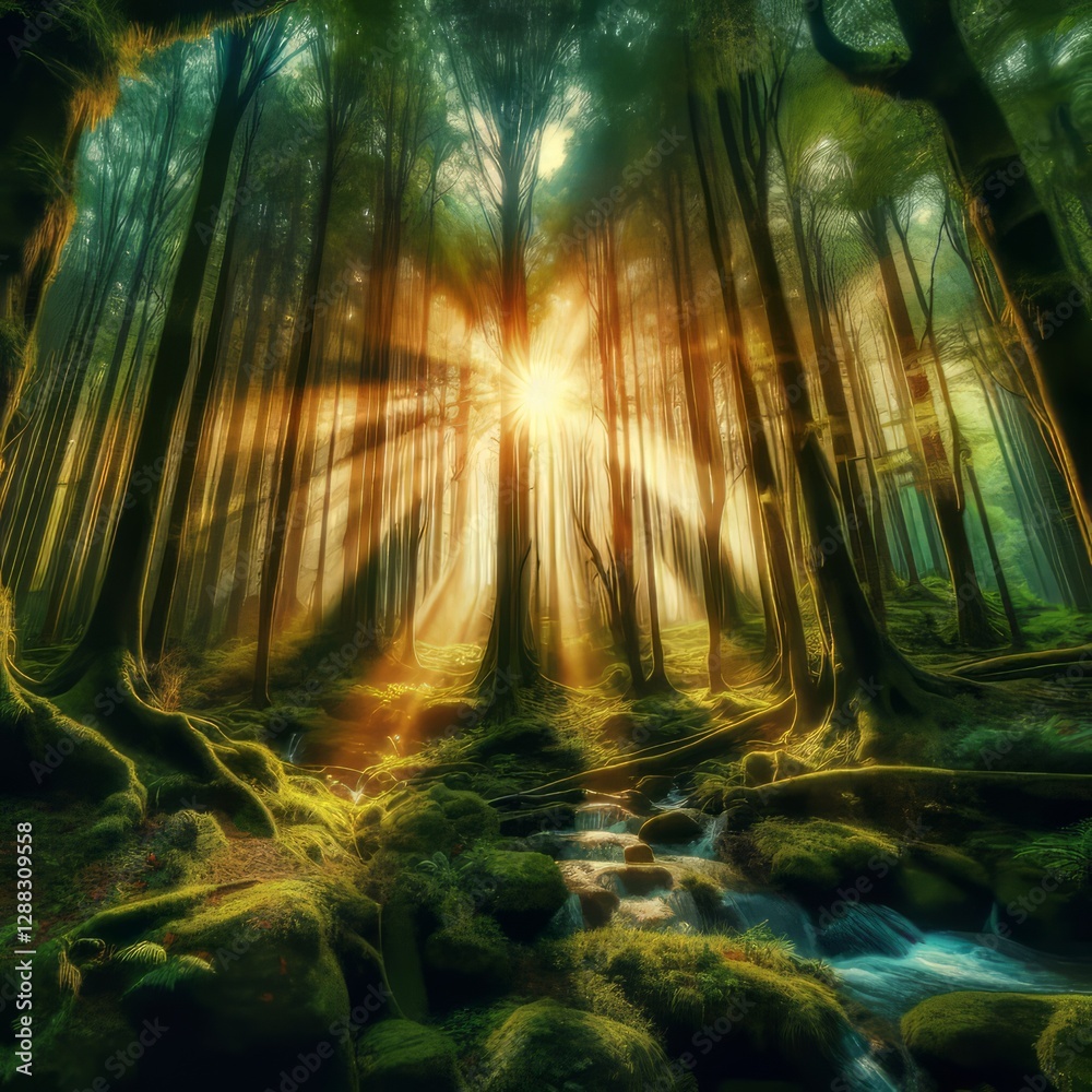 Wall mural singing forest a forest of trees that sing in unison creating a