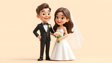 Cartoon newlywed sweetness
