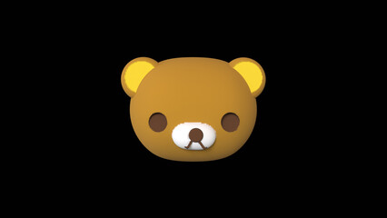 teddy bear isolated on black