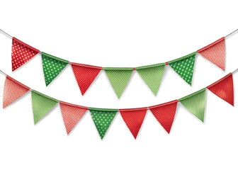 Fototapeta premium Bright colorful bunting garland. Party flags.