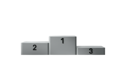 Sleek modern prize podium design in minimalist matte gray with elegant numbering