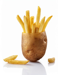 Creative Image of Potato Fruit with French Fries Filling