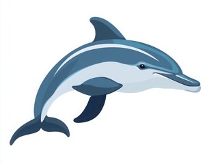 Fototapeta premium Illustration of a playful dolphin swimming.