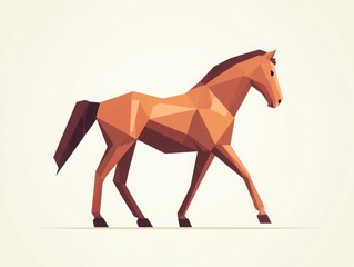 Obraz premium Stylized polygonal horse design illustration.