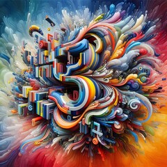 Naklejka premium Typography Morphing