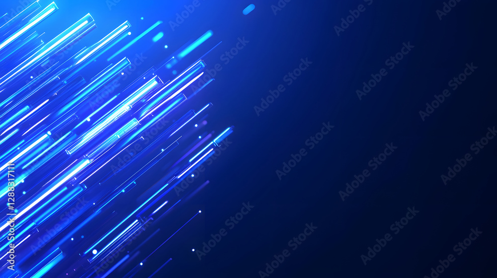 Canvas Prints blue energy particles tunnel blurred bokeh glowing bright abstract background