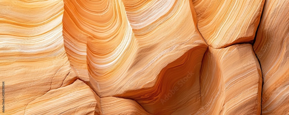 Poster weathering process concept. abstract patterns in orange sandstone create a breathtaking natural land