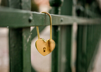 Heart Lock On Bridge Symbolizes Lovers