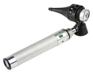 Medical otoscope on a transparent background