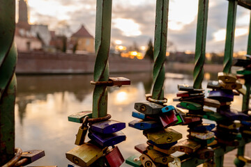 Heart Lock On Bridge Symbolizes Lovers