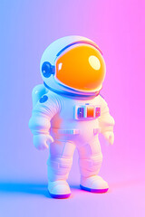 Fototapeta premium World Space Day astronaut 3D rendering illustration, future technology space science 3D poster