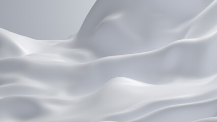 Flowing satin waves for backdrop design for product, Luxury background for branding and product presentation. Texture, background, pattern, template. Fabric flying wave. 3d rendering illustration