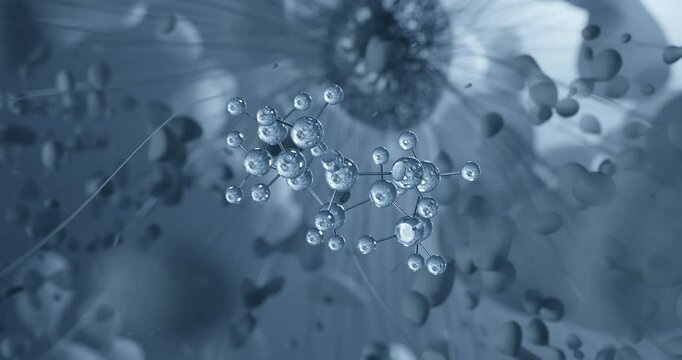 Looped video of Cyclen, aza-crown ether, rotating molecular 3D ball-and-stick model