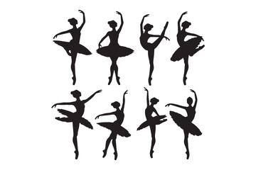 Elegant Ballerina Silhouettes Collection vector